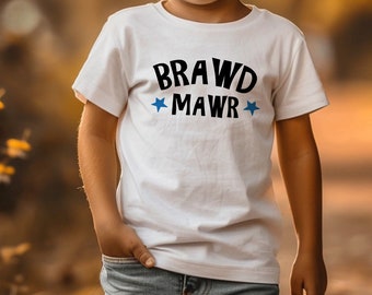 Kids Brawd Mawr T-shirt - Boys Girls Big Brother Welsh Language Wales Cymraeg LIttle Sister Birthday Christmas New Baby Nephew Gift Top