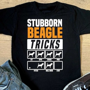 Stubborn Beagle Tricks T-shirt - Mens Funny Dog Training Top Boys Birthday Christmas Gift Top