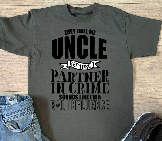 Mens They Call Me Uncle Because Partner In Crime Christmas T-Shirt Mens They Call Me Uncle Because Partner In Crime Christmas T-Shirt