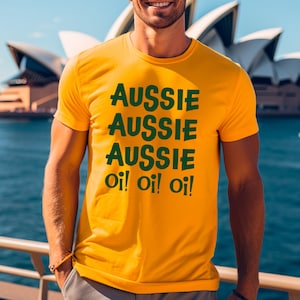 Aussie Aussie Aussie Oi Oi Oi T-shirt - Mens Funny Australian Gift Boys Day Cricket Birthday Christmas Gift Top