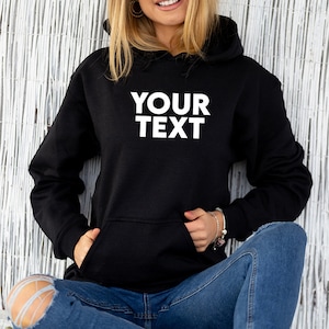 Custom Text Hoodie - Ladies Personalised Customised Womens Girls Birthday Mothers Day Christmas Gift Top For Her Mum Aunt Sister Daughter