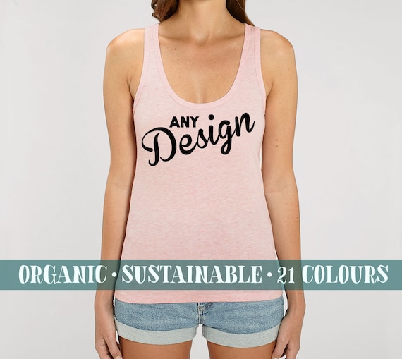 Ladies Organic Vest Personalised Design Custom Vegan in - Etsy