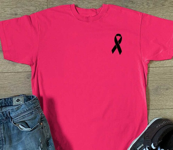 Cancer Ribbon Pocket T-shirt Mens Race 