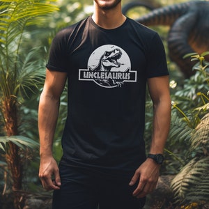 Jurassic Unclesaurus T-shirt - Silver Mens Uncle Brother Boys Birthday Christmas Gift Top