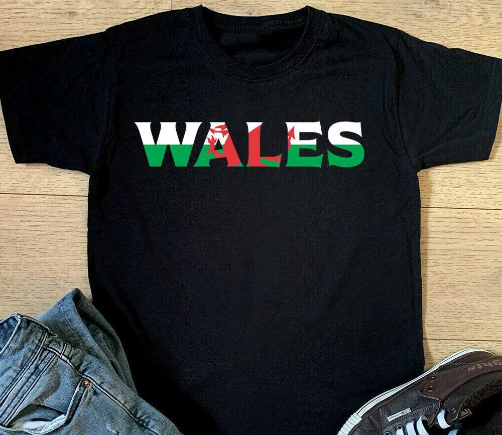 Wales Flag Text Tshirt Mens Welsh Rugby Supporter Top Boys Etsy