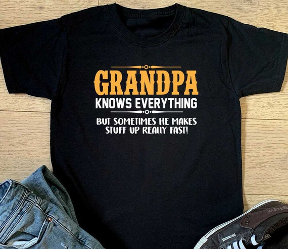 Mens Granddad Knows Everything Funny Granddad Christmas Gifts T-Shirt Mens Granddad Knows Everything Funny Granddad Christmas Gifts T-Shirt