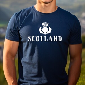 Scotland Thistle Print T-Shirt: Scottish Rugby Football Top