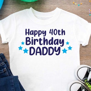 T-shirt pour enfant « Joyeux 40e anniversaire à papa » : nouveau cadeau pour les papas