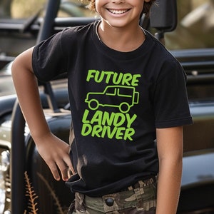 Kids Future Landy Driver T-shirt - Boys Girls Car Gift Top Birthday Christmas Gift Top