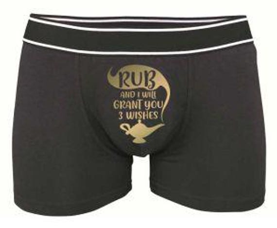 Rub For Wishes Boxer Shorts Divertido Rude Ropa interior para hombre Calzoncillos Boxers Novio Marido Cumpleanos Genio Lampara Dia de San Valentin Regalo de Navidad Etsy Espana
