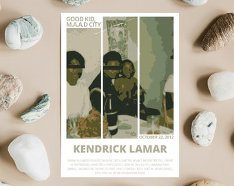 Kendrick Lamar Poster | good kid, m.A.A.d city | Album Cover | Album Poster | Music Poster | Music Prints | Wall Art | Wall Décor