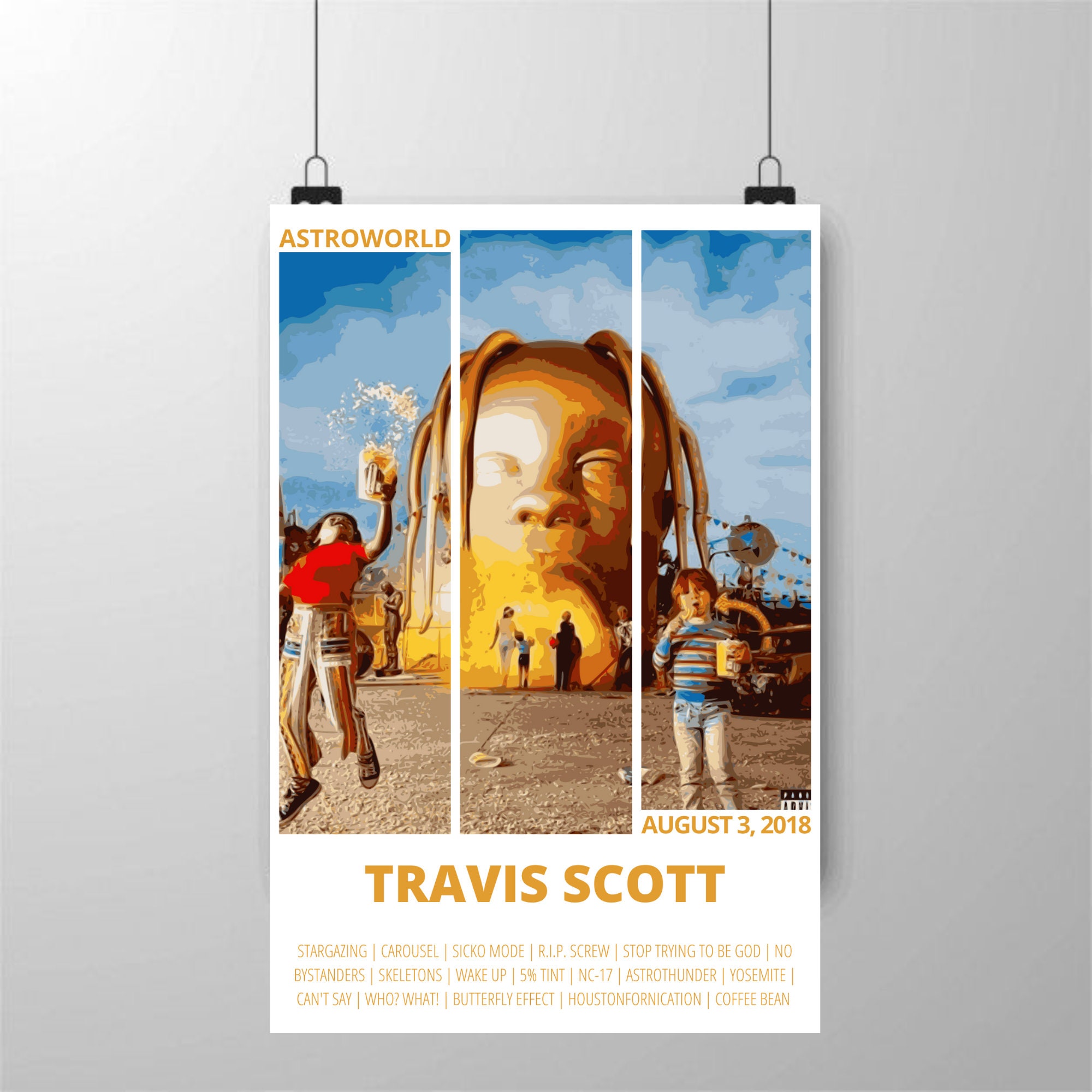 Travis Scott Poster ASTROWORLD Album Cover Album Poster Music Poster Music  Prints Wall Art Wall Décor 