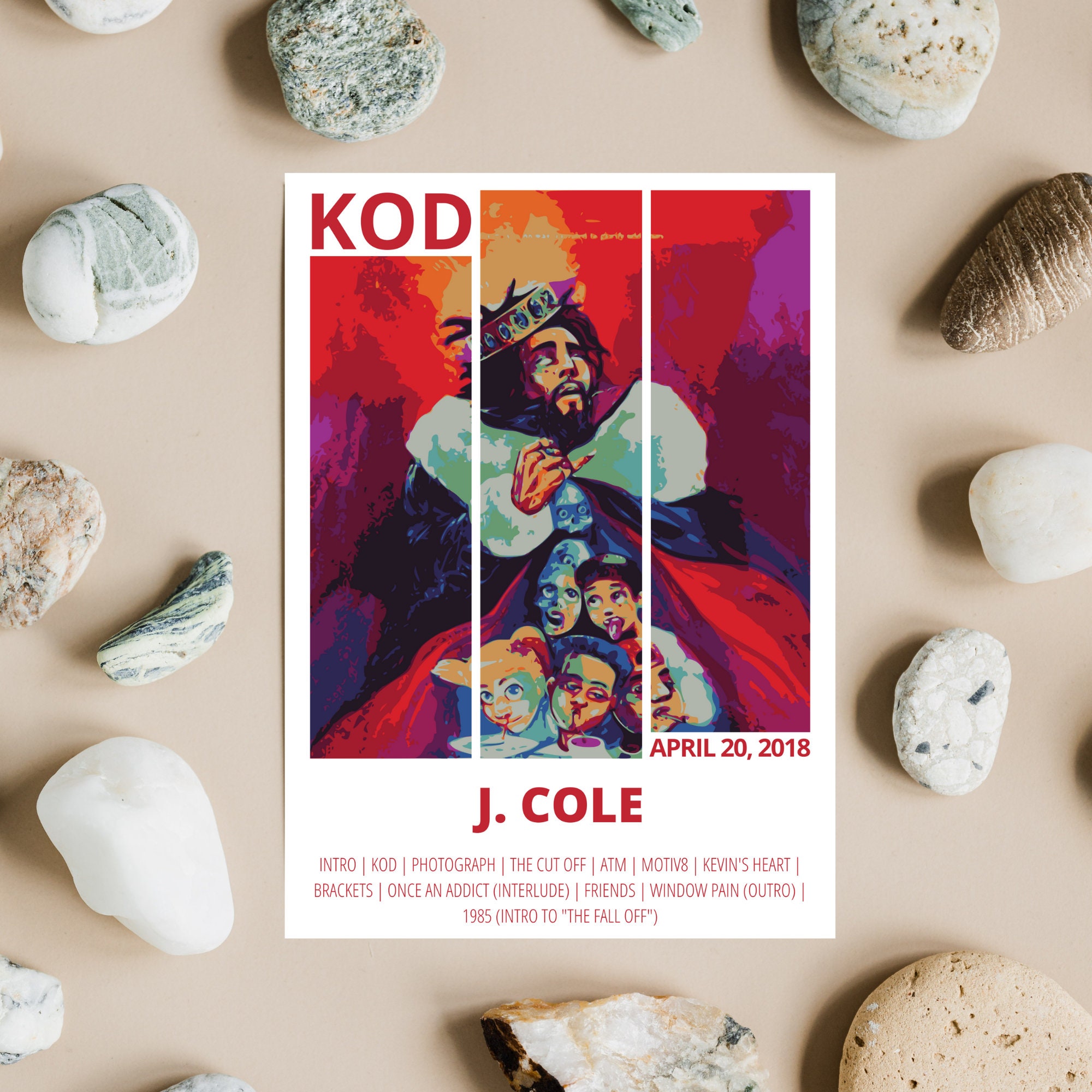 J. Cole KOD Album Cover Album Poster Music Poster Etsy Hong Kong