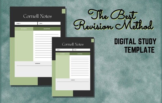 Cornell Method Revision Template Digital Print Digital - Etsy