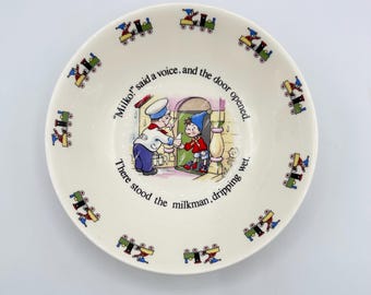 Royal Stafford Noddy Fine Bone China Cereal Bowl, Enid Blyton Toyland Milkman Nursery Ware