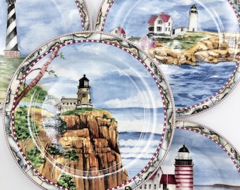 American Atelier Signals Lighthouse Salad Plates - Set of 4