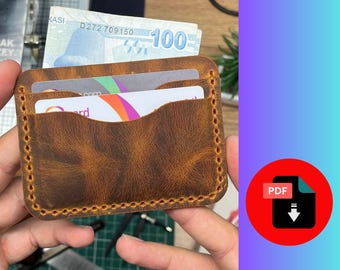 Leather Cardholder Template - PDF & SVG - Digital Download for DIY Leathercraft Projects