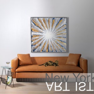Large Golden Abstract Painting, Minimalist Abstract Painting, Original Gold & Silver Abstract Painting, Abstract Art, Wall Canvas Painting