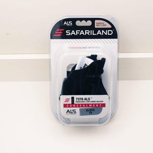 May include: A black Safariland 7378 ALS paddle/belt loop combo holster for a Glock 19, packaged in a clear plastic container. The packaging includes the Safariland logo and product information.