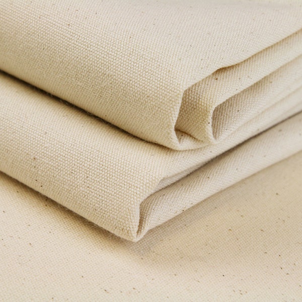 100% Cotton Natural - Calico Fabric By the Metre - Unbleached Craft Material - 150cm 60" Inches Wide - 230GSM Canvas for Painting, Sewing