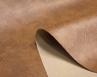 Light Brown Heavy Grained Faux Leather Fabric Upholstery Material Leatherette Art Craft Car By The Metre 140cm Wide