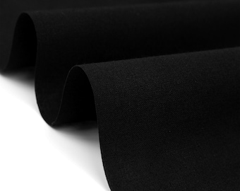 Black Calico Fabric By the Metre - 100% Cotton Material for Craft - 150cm 60" Inches Wide - 155 GSM for Sewing, Curtain Linings, Quilting