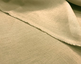 Beige Pure Linen Fabric 100% Dressmaking Material Vintage Natural Fashion Craft Flax | 140cm Wide By the Metre