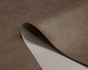 Coffee Brown Heavy Grained Faux Leather Fabric Upholstery Material Leatherette Art Craft Car By The Metre 140cm Wide