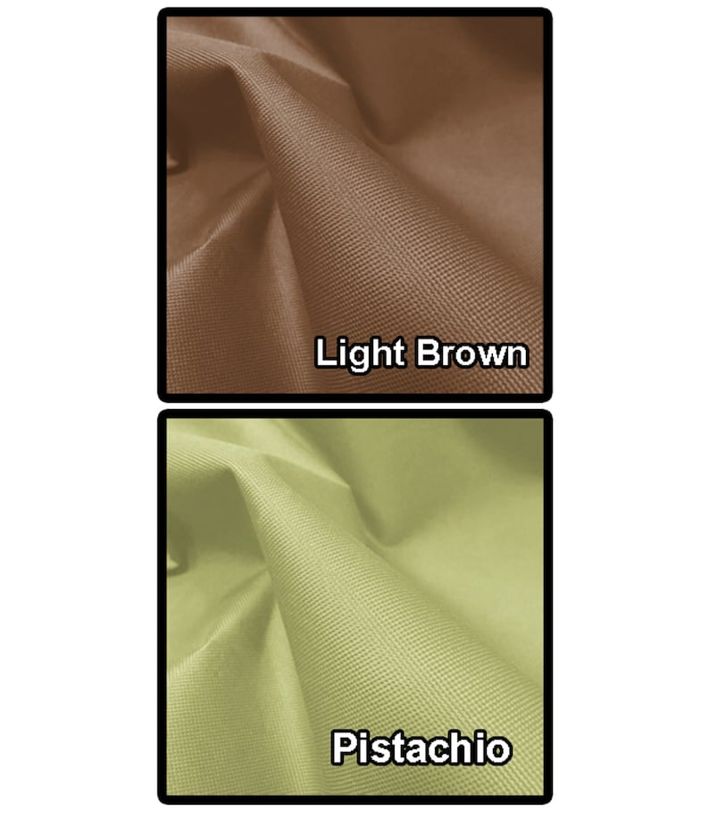 May include: Two fabric swatches, one light brown and one pistachio green.