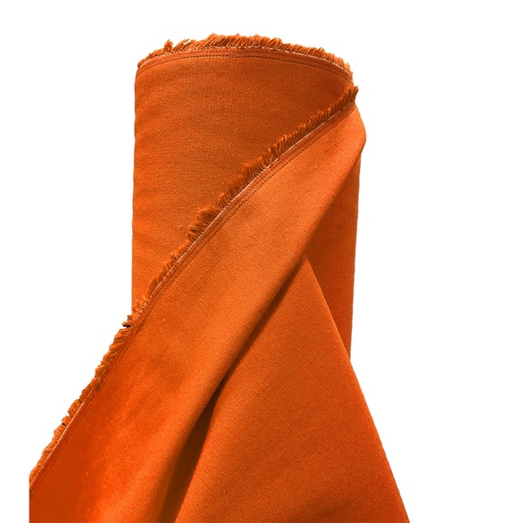 Orange 100% Cotton Canvas Fabric Duck Material Dressmaking Cloth Curtain Bags 145cm 57" Wide 250GSM Sold Per Meter
