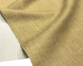 Lin beige Look Tissu Brut Doux Texture Polyester Rideau Sac Habiller Matériel Tapis d’ameublement | 145cm de large