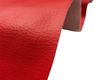 Red Grained Faux Leather Leatherette Fabric Heavy Duty Texture Waterproof Upholstery Material