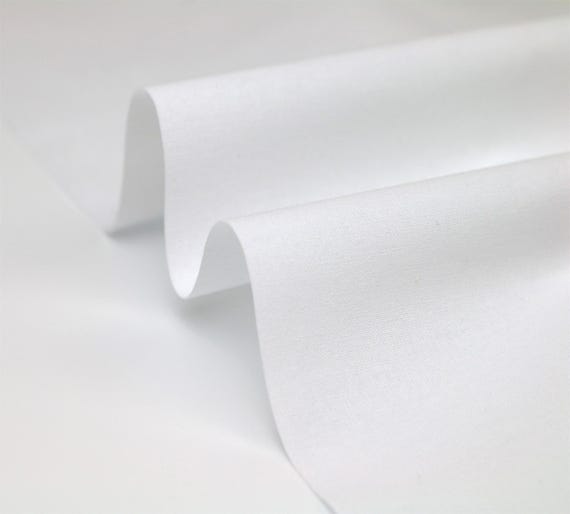 White Calico Fabric By the Metre - 100% Cotton Material for Craft - 150cm 60" Inches Wide - 155 GSM for Sewing, Curtain Linings, Quilting