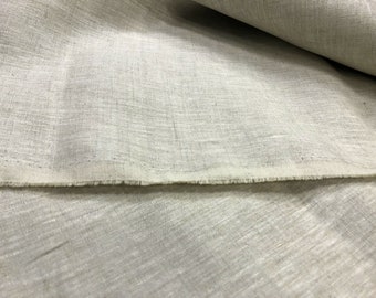 Natural Pure Linen Fabric 100% Dressmaking Material Vintage Natural Fashion Craft Flax | 140cm Wide By the Metre