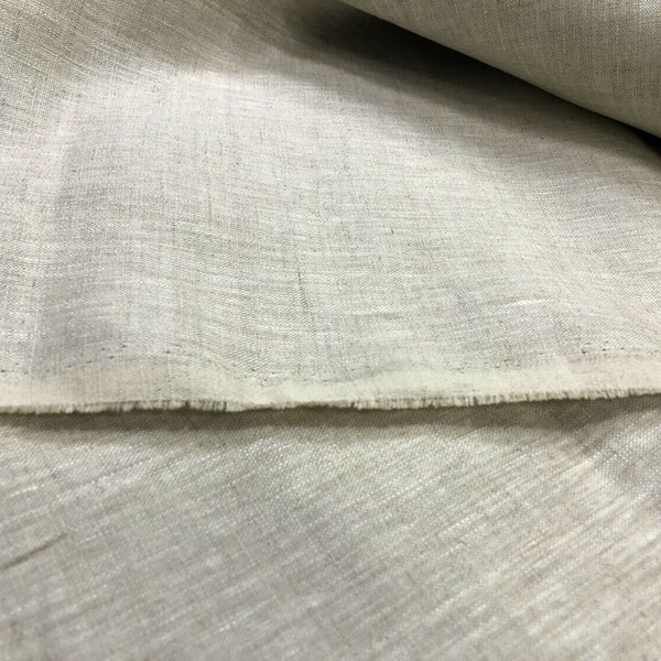 Natural Pure Linen Fabric 100% Dressmaking Material Vintage Natural Fashion Craft Flax | 140cm Wide By the Metre