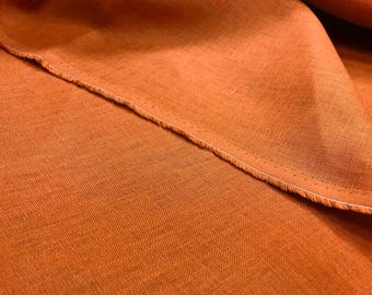 Bright Orange Pure Linen Fabric 100% Dressmaking Material Vintage Natural Fashion Craft Flax | 140cm Wide By the Metre