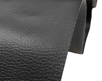Black Grained Faux Leather Leatherette Fabric Heavy Duty Texture Waterproof Upholstery Material