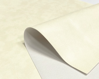 Cream Heavy Grained Faux Leather Fabric Upholstery Material Leatherette Art Craft Car By The Metre 140cm Wide