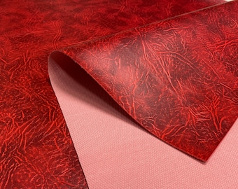 Red Heavy Grained Faux Leather Fabric Upholstery Material Leatherette Art Craft Car By The Metre 140cm Wide