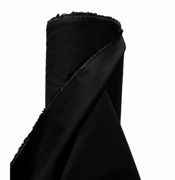 Black 100% Cotton Canvas Fabric Duck Material Dressmaking Cloth Curtain Bags 145cm 57" Wide 250GSM Sold Per Meter