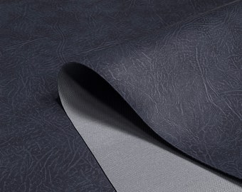Navy Blue Heavy Grained Faux Leather Fabric Upholstery Material Leatherette Art Craft Car By The Metre 140cm Wide