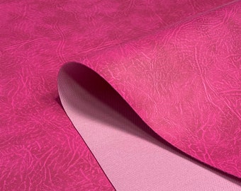 Pink Heavy Grained Faux Leather Fabric Upholstery Material Leatherette Art Craft Car By The Metre 140cm Wide