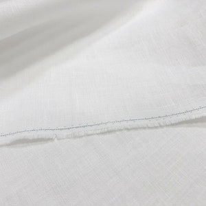 White Pure Linen Fabric 100% Dressmaking Material Vintage Natural Fashion Craft Flax | 140cm Wide By the Metre