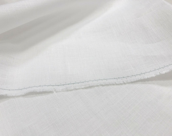 White Pure Linen Fabric 100% Dressmaking Material Vintage Natural Fashion Craft Flax | 140cm Wide By the Metre