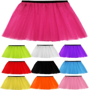 Tutu Skirts Women Ladies Girls Hen Adult Plus Neon Fancy 1980 80s Costume 10 Colours Sizes 6-14 & 16-26