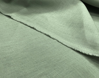 Sea Green Pure Linen Tissu 100% Couture Matériel vintage Mode Naturelle Artisanat Lin | 140cm de large au mètre