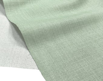 Sage Green Linen Look Fabric Plain Soft Linen Texture Polyester Curtain Bag Dressmaking Material Upholstery | 145cm Wide