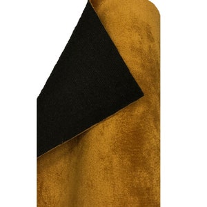 Mustard Gold Plush Velvet Fabric Dressmaking Upholstery Faux Suede Soft Curtain Blind Velour Material | 145cm Wide
