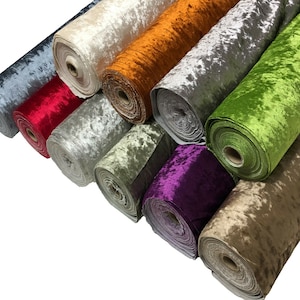 Tessuto in velluto stropicciato Glitz Premium Materiale morbido per tappezzeria e sartoria Cuscini Tende / 140 cm di larghezza