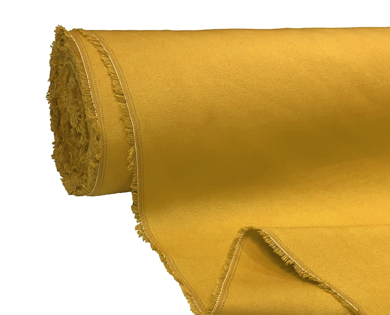 Mustard 100% Cotton Canvas Fabric Duck Material Dressmaking Cloth Curtain Bags 145cm 57" Wide 250GSM Sold Per Meter Bild 2